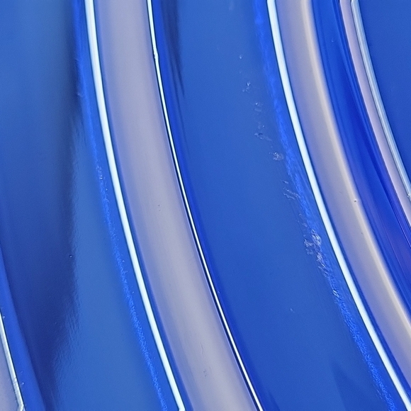 Cobalt Blue Footed  Tiered Glass Bowl Large 14" Round - Picture 9 of 11